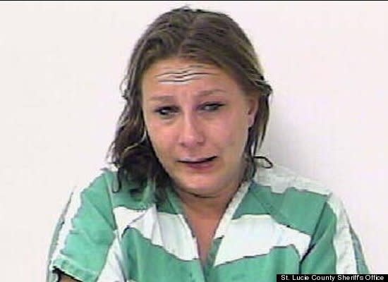 Angela C. Ferranti, 25, was found in her bra and panties after a traffic crash and reportedly told an officer she stripped off her clothes to try to "conceal her scent" from a police dog. Police found Ferranti hiding in a nearby wooded area with her boyfriend in central Port St. Lucie and was arrested on suspicion of DUI, according to a recently released report. 