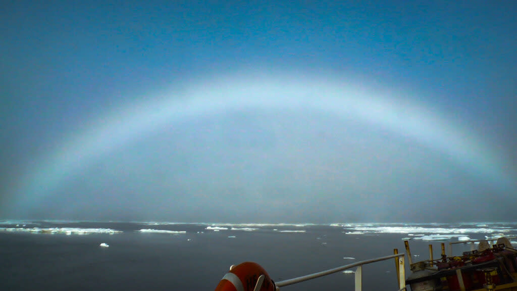 An Arctic "fogbow” is seen from the deck of the Coast Guard cutter Healy during the 2016 Hidden Ocean mission to the Chukchi Borderland. (photo provided by Caitlin Bailey/Global Foundation for Ocean Exploration)