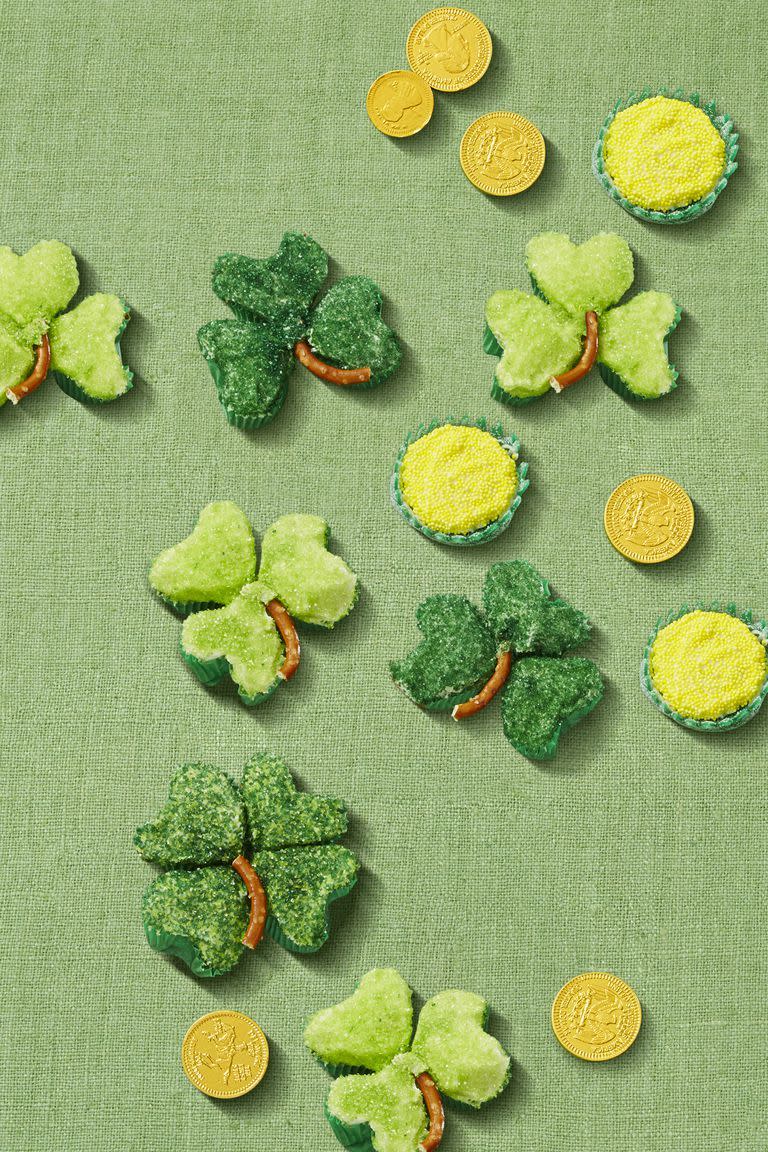 <p>You don't even need a special pan to bake these beauties — just use aluminum foil and a basic muffin tin to make three and four leaf clovers.</p><p><em><a href="https://www.womansday.com/food-recipes/a57793/shamrock-clover-cupcakes/" rel="nofollow noopener" target="_blank" data-ylk="slk:Get the recipe from Woman's Day »;elm:context_link;itc:0;sec:content-canvas" class="link ">Get the recipe from Woman's Day » </a></em></p><p><strong>RELATED: </strong><a href="https://www.goodhousekeeping.com/food-recipes/dessert/g3262/st-patricks-day-desserts/" rel="nofollow noopener" target="_blank" data-ylk="slk:40+ St. Patrick's Day Desserts That Are Better Than a Pot of Gold;elm:context_link;itc:0;sec:content-canvas" class="link ">40+ St. Patrick's Day Desserts That Are Better Than a Pot of Gold</a></p>