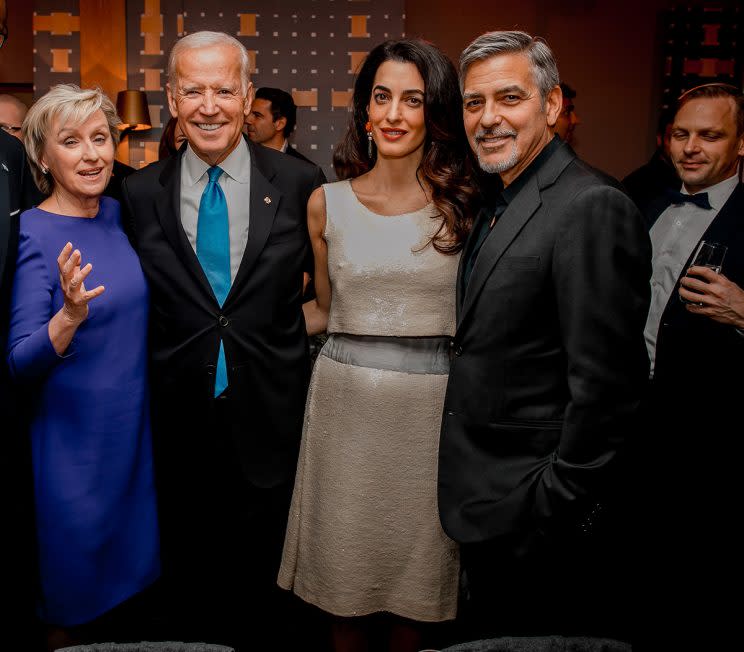 Tina Brown, Joe Biden, George and Amal Clooney.