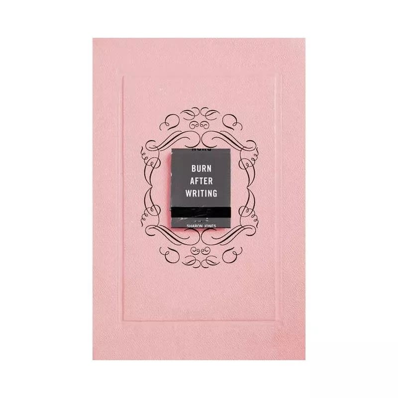 the pink cover of burn after writing