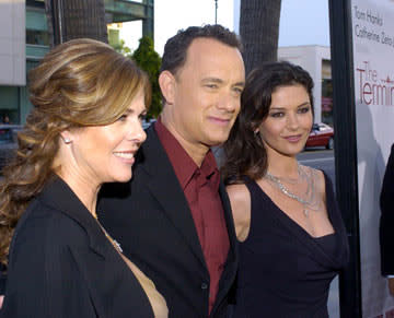 Rita Wilson , Tom Hanks and Catherine Zeta-Jones at the Beverly Hills premiere of DreamWorks' The Terminal