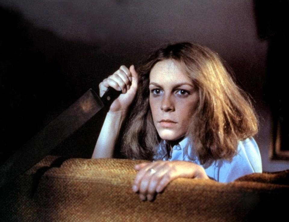 Jamie Lee Curtis takes on the bad guy, Michael Myers, in "Halloween."