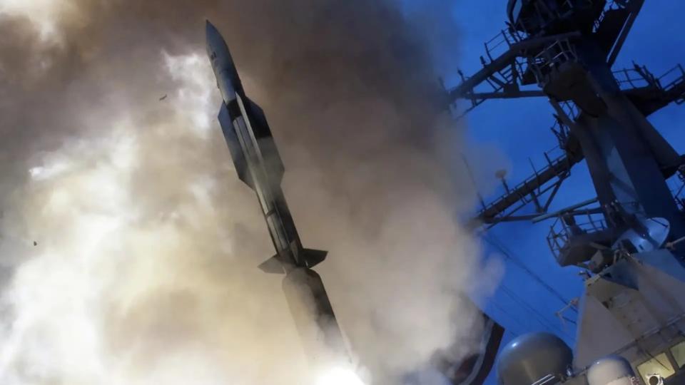 An SM-6 missile is fired from a US Navy warship. <em>USN</em> A file photo showing the launch of an SM-6 missile from a US Navy warship. <em>USN</em>