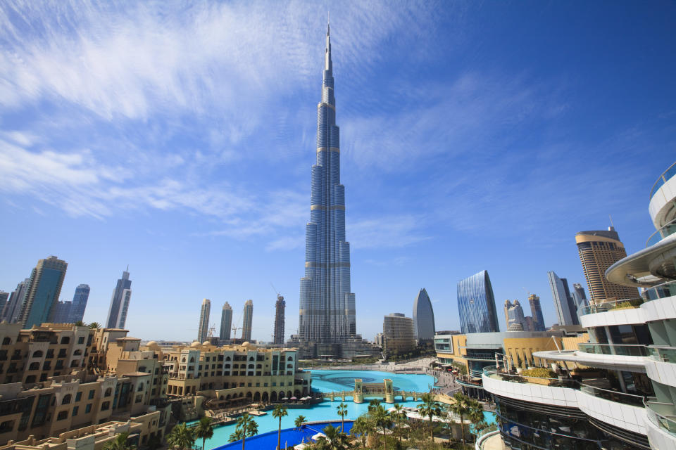 Burj Khalifa, das mit 828 Metern höchste von Menschenhand geschaffene Bauwerk der Welt, liegt in Downtown Dubai, Vereinigte Arabische Emirate (Bild: Getty).