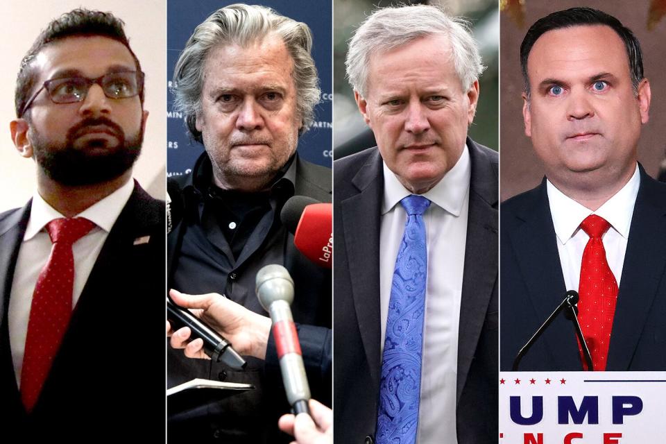 Steve Bannon, Mark Meadows, Dan Scavino and Kashyap Patel