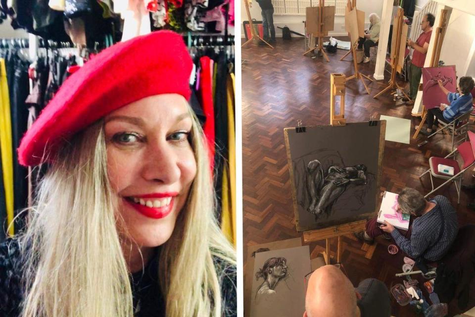 Art - The artist Sarah Hill and one of her life drawing session groups (Images: Sarah Hill) <i>(Image: Sarah Hill)</i>
