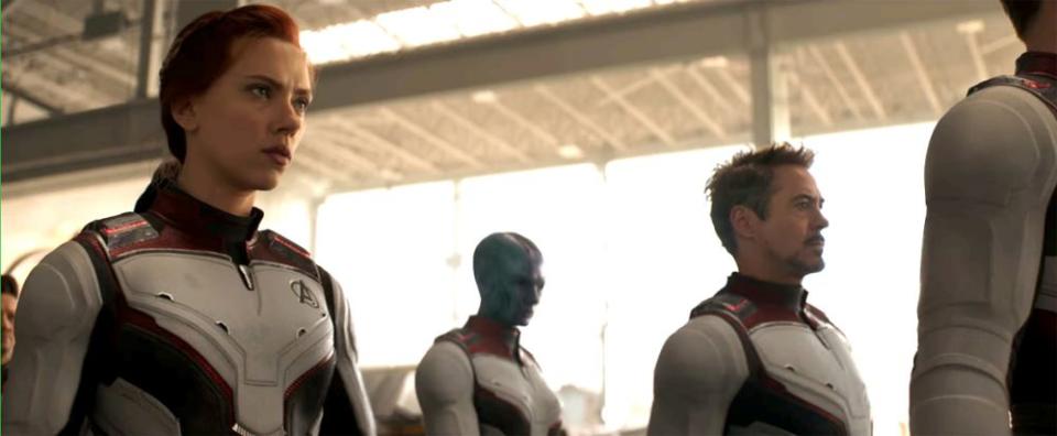 Scarlett Johansson, Karen Gillan and Robert Downey Jr. in Avengers: Endgame | Marvel Entertainment