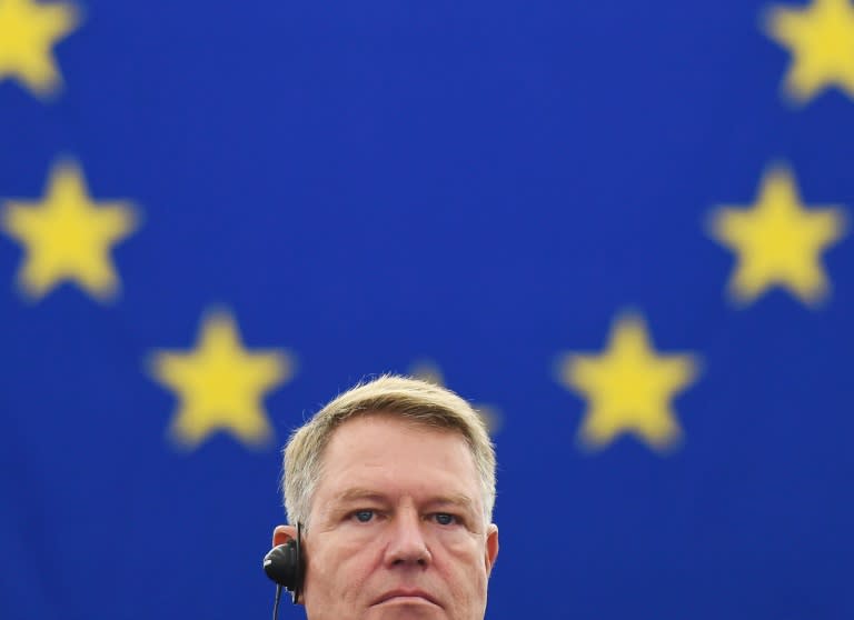 Romania's President Klaus Iohannis took part in a debate on the future of Europe at the European Parliament in October