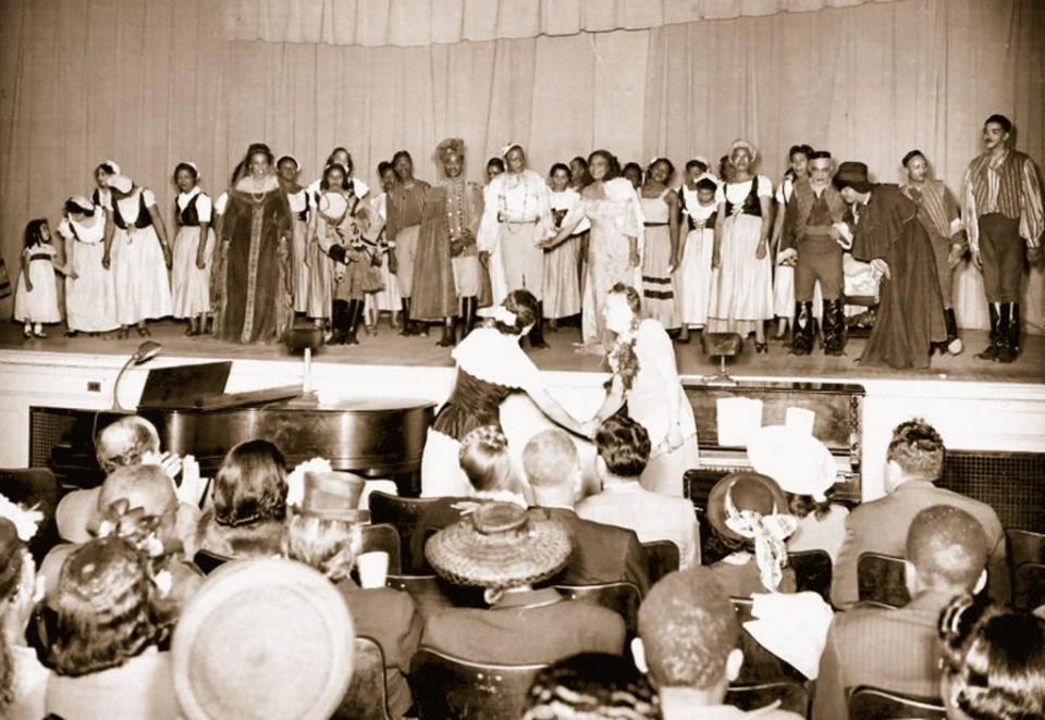 This photo was taken after one of the performances of "Ouanga" by the H.T. Burleigh Music Association in South Bend.