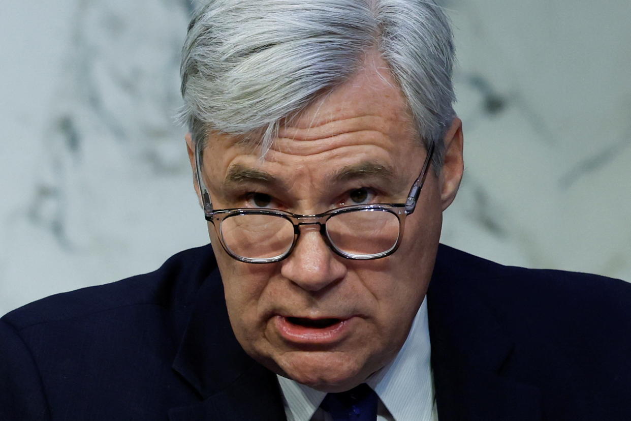 U.S. Senator Sheldon Whitehouse (D-RI) speaks during a Senate Judiciary Committee hearing on 