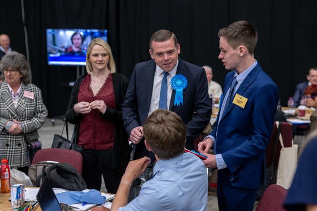 Scottish Conservative leader Douglas Ross at P&J Live arena in Aberdeen, during the count