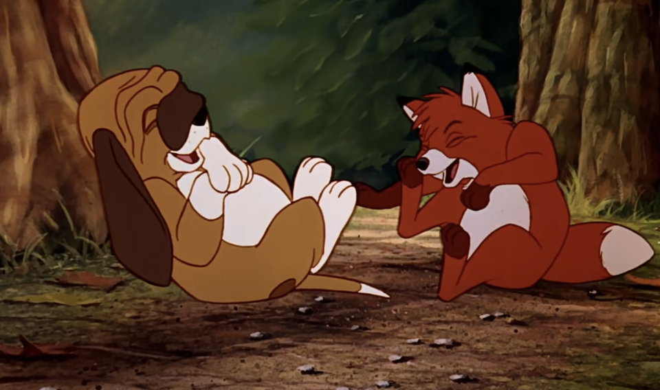 the fox and the hound laughing