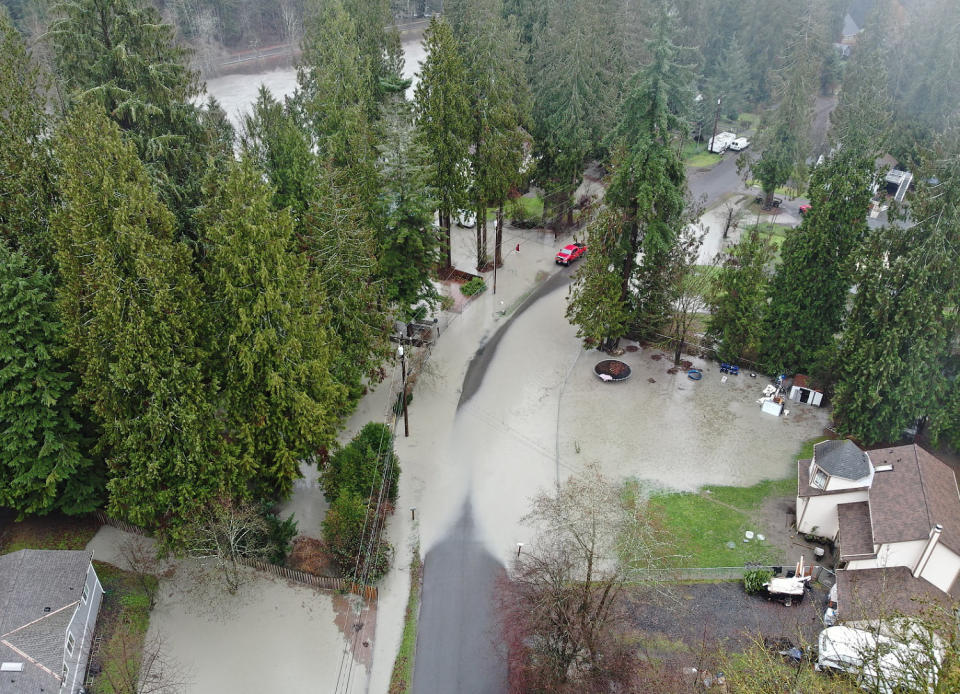 Floodwaters in Snohomish County highlight heavy rains that have blanketed parts of the Pacific Northwest. (Snohomish County)