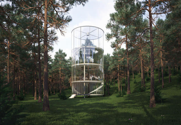 A Cylandrical Glass Retreat Near Almaty, Kazazhstan