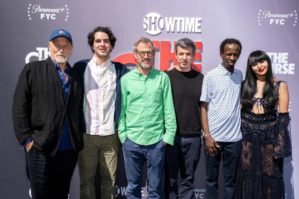 Corbin Bernsen, Benny Safdie, Spike Jonze, Nathan Fielder, Barkhad Abdi and Nizhonniya Luxi Austin attend the Official Emmy FYC Event for the Showtime Original Series "The Curse"