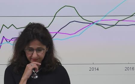 Bank of England Deputy Governor Minouche Shafik delivers a speech at a financial markets event in the City of London, in London, Britain September 28, 2016. REUTERS/Toby Melville