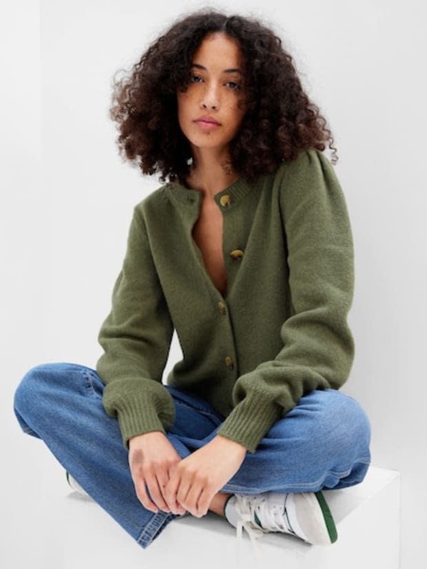 Audrey Cozy Cardigan Sweater - Green