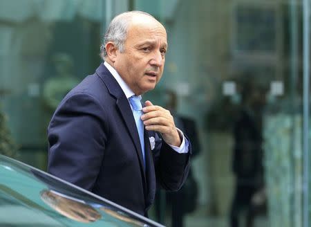 French Foreign Minister Laurent Fabius arrives for a meeting in Vienna November 21, 2014. REUTERS/Heinz-Peter Bader