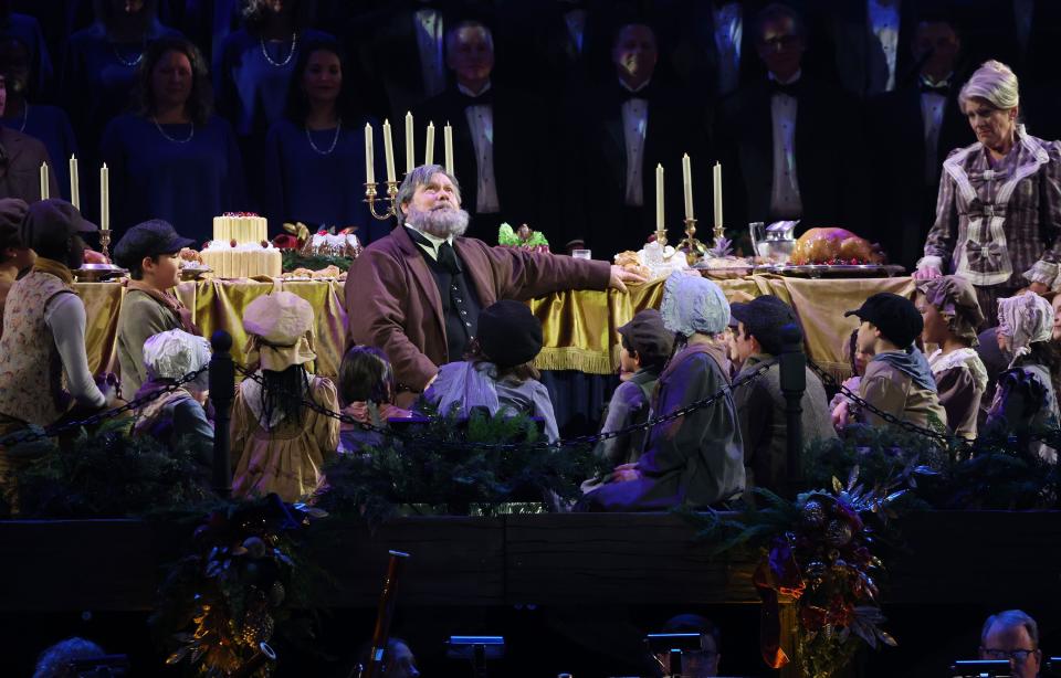 Actors perform with the Tabernacle Choir at Temple Square and Orchestra at Temple Square during their annual Christmas Concerts at the Conference Center in Salt Lake City on Thursday, Dec. 14, 2023. | Jeffrey D. Allred, Deseret News