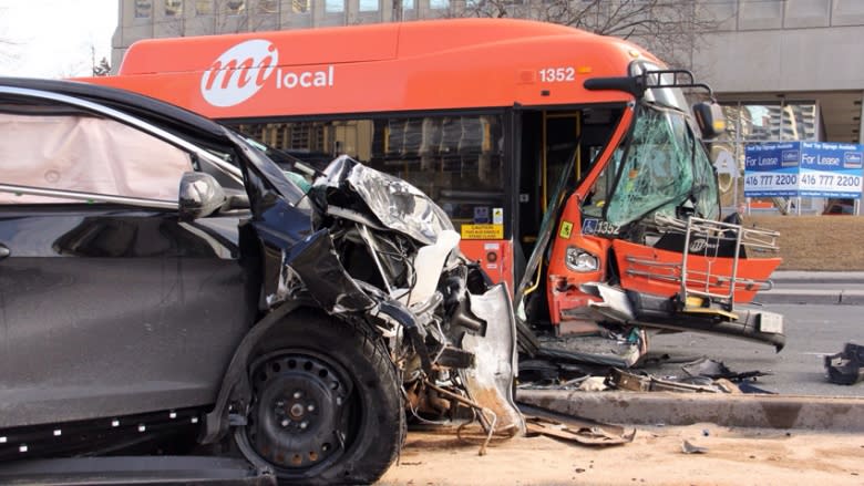 Mississauga bus, SUV collide in Etobicoke injuring 11