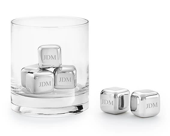 6 Piece Stainless Steel Whiskey Stone Ice Cube Set