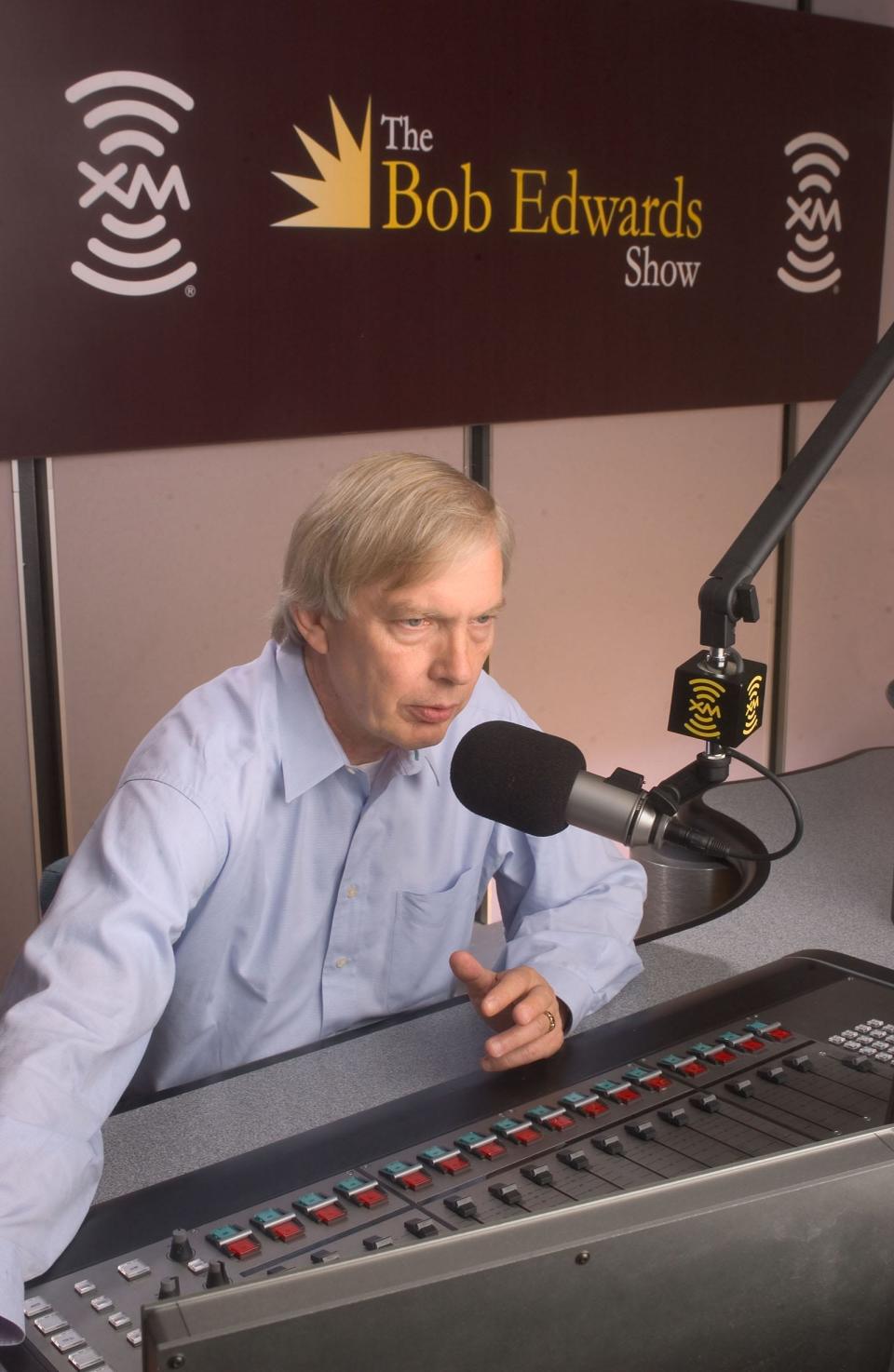 Bob Edwards, radio host for NPR and XM Radio, as seen in 2004. Edwards has died at age 76.