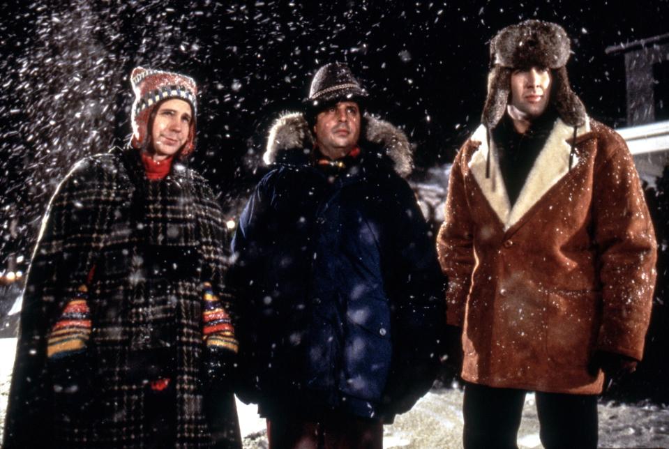 Dana Carvey, Jon Lovitz, and Nicolas Cage in "Trapped in Paradise."