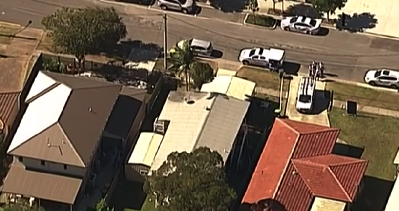 Police respond to the address on Bent Street yesterday. Source: ABC