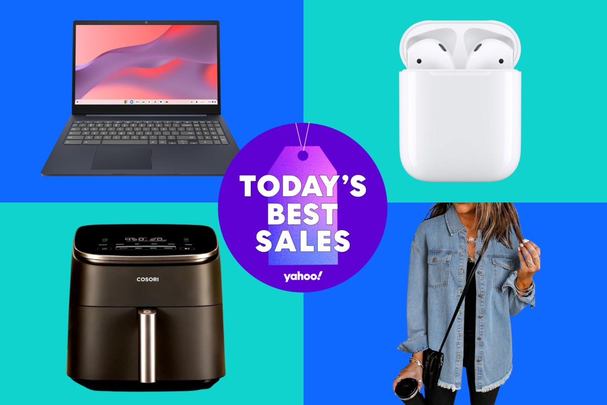 lenovo laptop, airpods, cosori air fryer, denim jacket