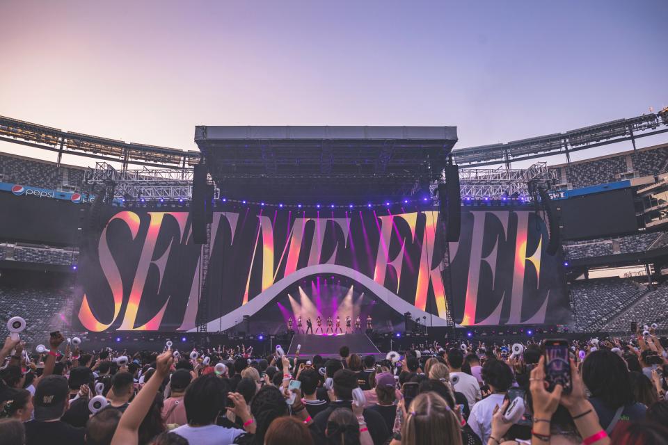 TWICE performs at MetLife Stadium in East Rutherford, NJ on July 6, 2023.