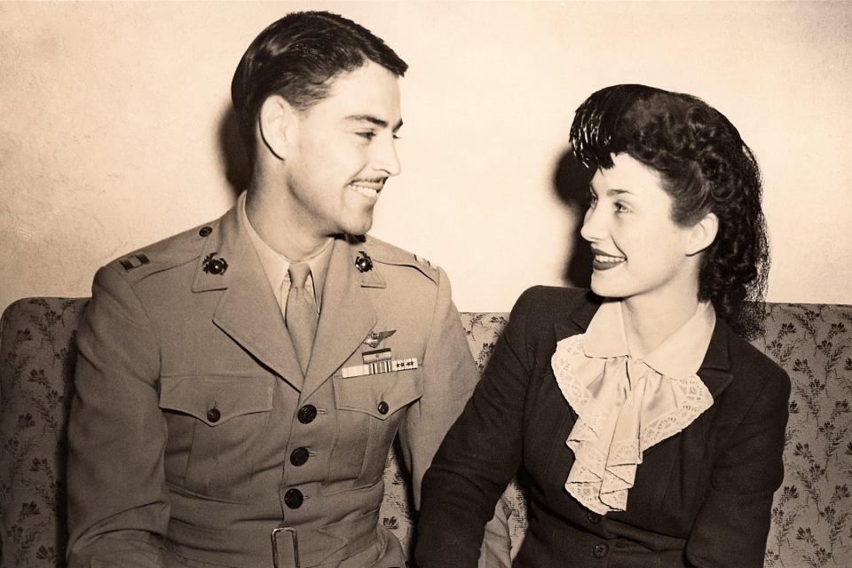 Bill and Janie Dukes, pictured in 1944. They were married for 73 years.