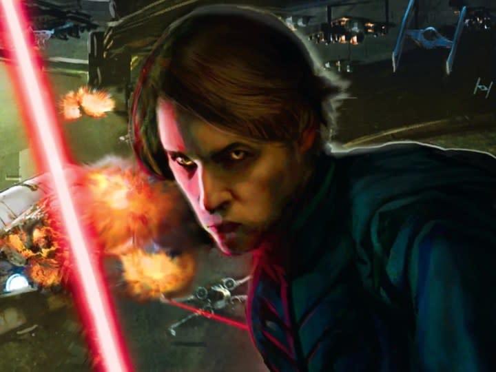 Darth Caedus on the cover of "Star Wars: Legacy of the Force - Revelation."