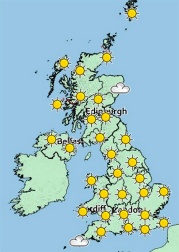 Last hurrah! Temperatures are expected to reach around 26C this weekend. (Met Office)