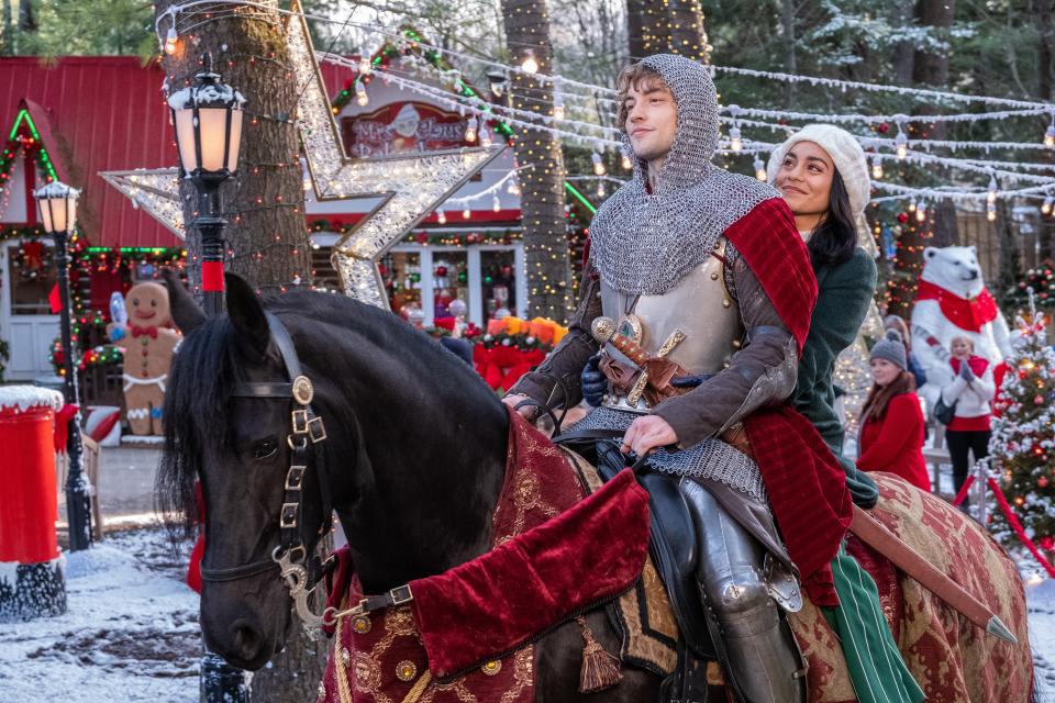 Josh Whitehouse and Vanessa Hudgens in The Knight Before Christmas