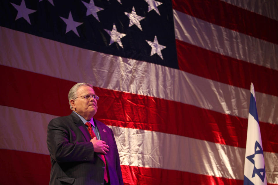 Televangelist John Hagee attends a Christians United For Israel (CUFI) summit in Jerusalem, on March 8, 2010. 