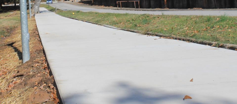 A sidewalk at Creekmore Park will provide a path for walking and running.