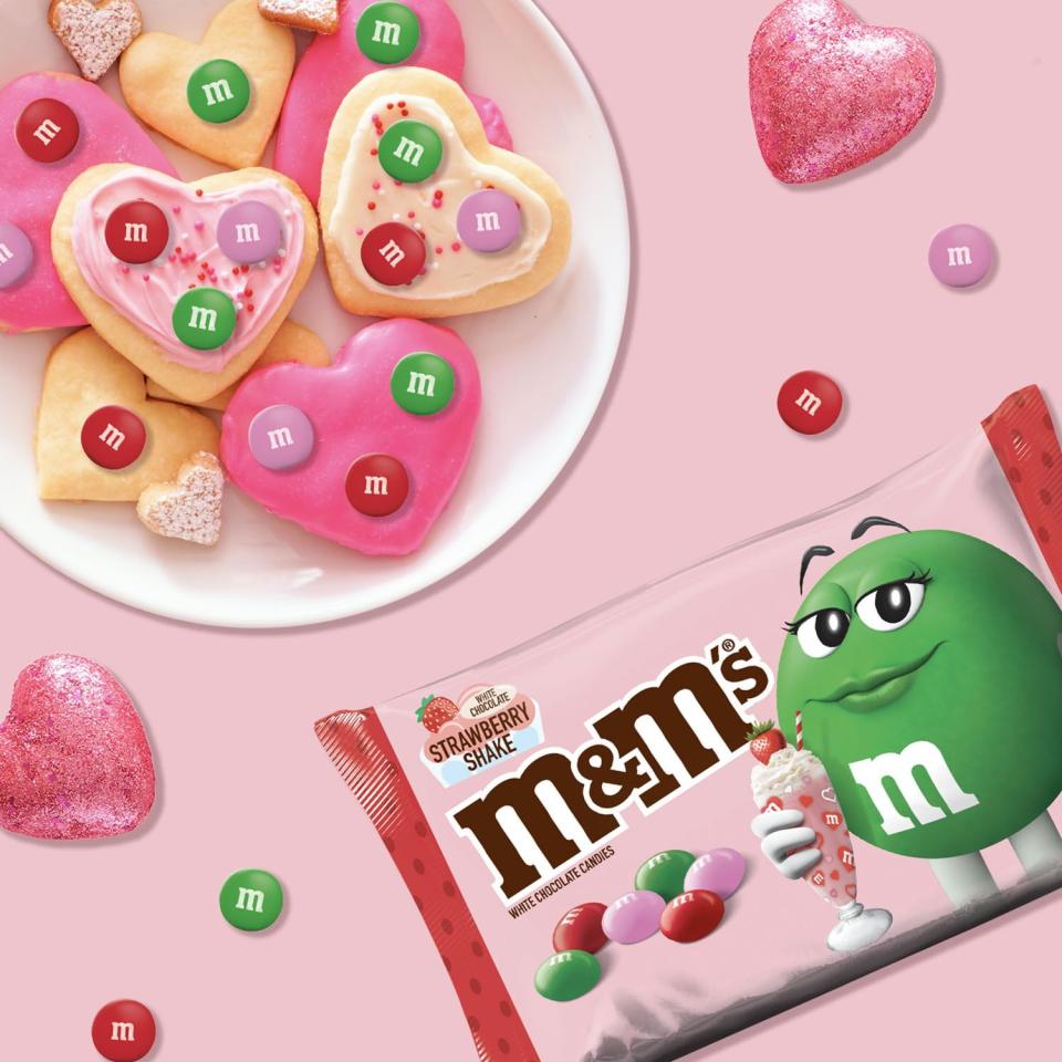 1) M&M's White Chocolate Strawberry Shake Valentines Candy