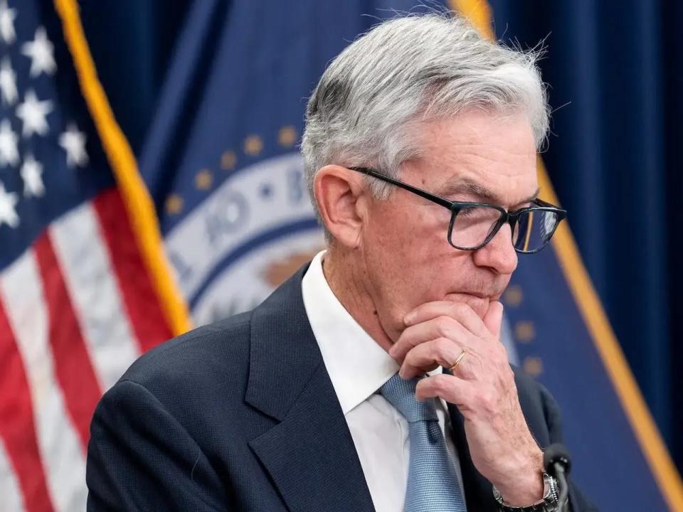 US Federal Reserve Chair Jerome Powell attends a press conference in Washington, DC, on March 22, 2023.
