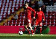 <p>Liverpool’s Philippe Coutinho during the warm up before the match REUTERS/Phil Noble </p>