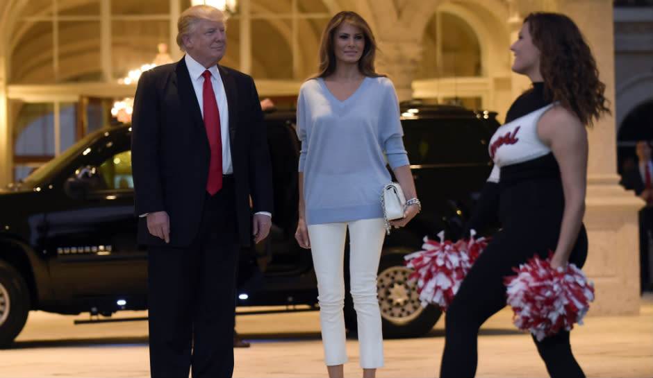 Melania Trump's Skin-Colored Leather Pants Are Freaking People Out: See  Photos