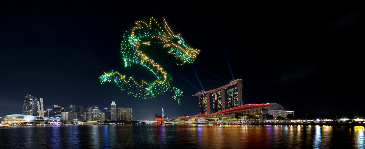 Lunar New Year drone light show at Marina Bay