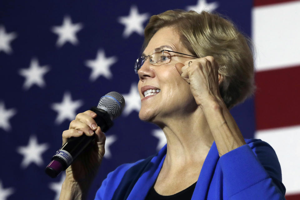 Democratic presidential candidate Sen. Elizabeth Warren, D-Mass., speaks at a campaign event on Oct. 29, 2019, in Laconia, N.H. (Photo: Elise Amendola/AP) 