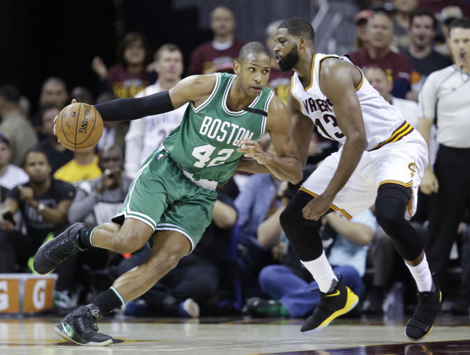 Tristan Thompson has helped the Cavaliers enjoy playoff success against Al Horford over the years. (AP)