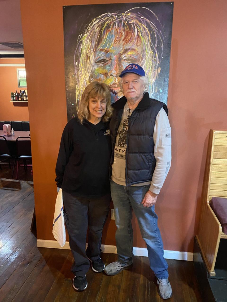 Joe and Tammy Carey, owners of Carey’s Brewhouse at 58 Bridge St. in Corning, try to find a few minutes to celebrate Valentine's Day while welcoming many customers to the business on the special day.