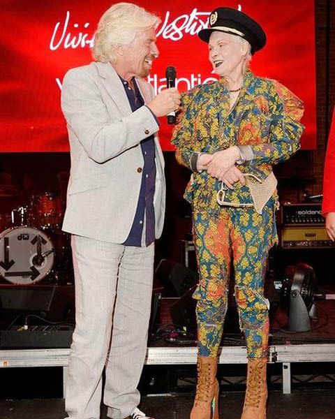 Richard Branson with Vivienne Westwood. Photo: Virgin Atlantic