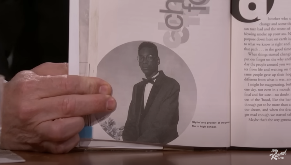 closeup of snoop's photo in the yearbook