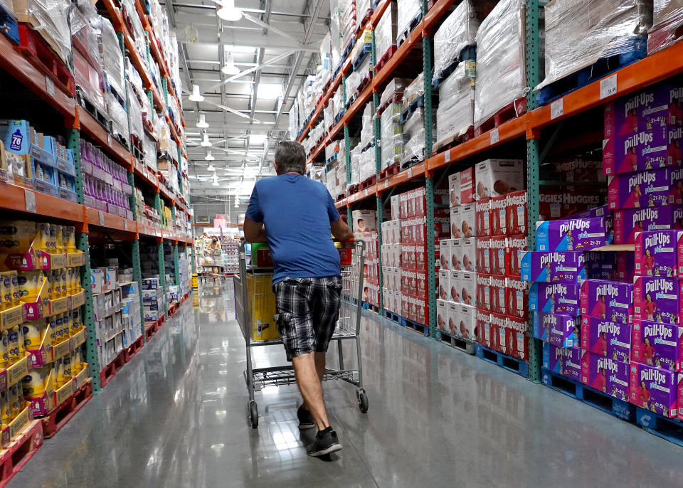 the inside of a costco store