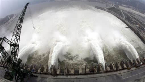三峽大壩洩洪。（示意圖／資料照）