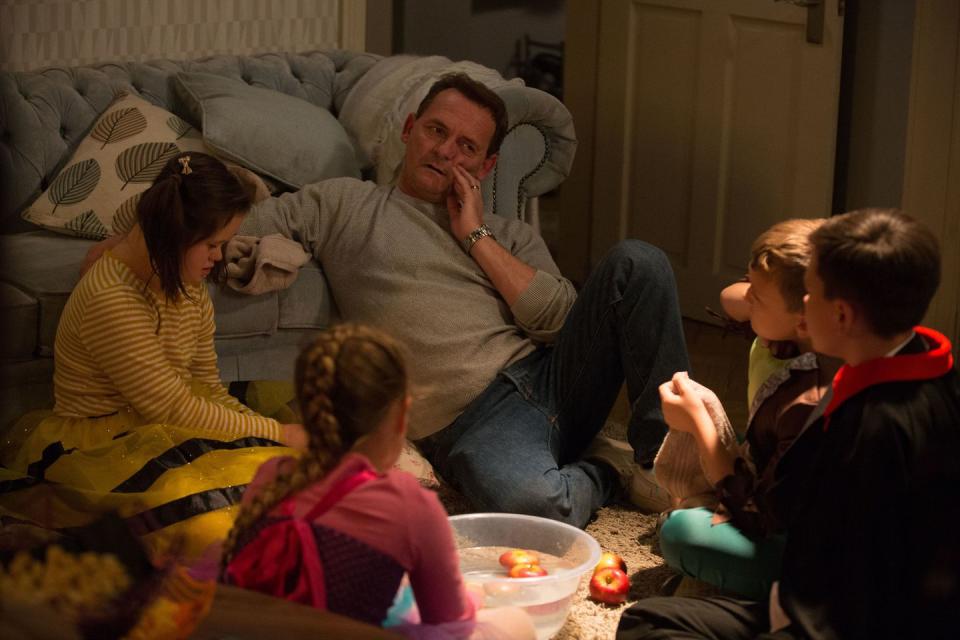 Thursday, November 1: Billy spends time with the kids on Halloween